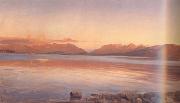Johann Gottfried Steffan Evening Twilight at the Lake of Zurich (nn02) oil painting reproduction
